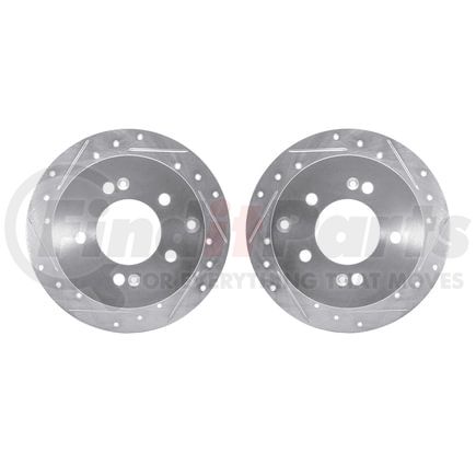 7002-21035 by DYNAMIC FRICTION COMPANY - Brake Rotors - Drilled & Slotted - Silver