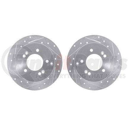 7002-21037 by DYNAMIC FRICTION COMPANY - Brake Rotors - Drilled & Slotted - Silver