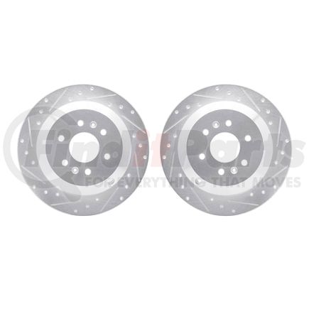 7002-21033 by DYNAMIC FRICTION COMPANY - Brake Rotors - Drilled & Slotted - Silver