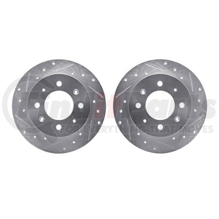 7002-21043 by DYNAMIC FRICTION COMPANY - Brake Rotors - Drilled & Slotted - Silver