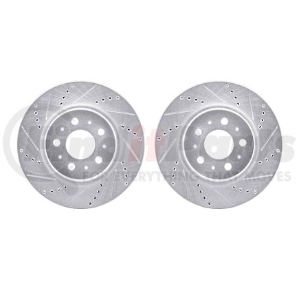 7002-26001 by DYNAMIC FRICTION COMPANY - Brake Rotors - Drilled & Slotted - Silver