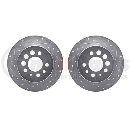 7002-27033 by DYNAMIC FRICTION COMPANY - Brake Rotors - Drilled & Slotted - Silver