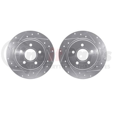 7002-27038 by DYNAMIC FRICTION COMPANY - Brake Rotors - Drilled & Slotted - Silver