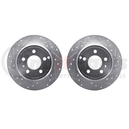 7002-27036 by DYNAMIC FRICTION COMPANY - Brake Rotors - Drilled & Slotted - Silver