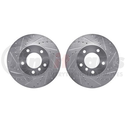 7002-31001 by DYNAMIC FRICTION COMPANY - Brake Rotors - Drilled & Slotted - Silver