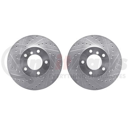 7002-31006 by DYNAMIC FRICTION COMPANY - Brake Rotors - Drilled & Slotted - Silver