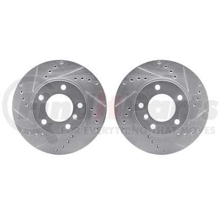 7002-31011 by DYNAMIC FRICTION COMPANY - Brake Rotors - Drilled & Slotted - Silver