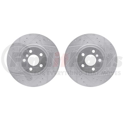 7002-31007 by DYNAMIC FRICTION COMPANY - Brake Rotors - Drilled & Slotted - Silver