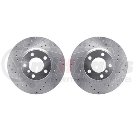 7002-31008 by DYNAMIC FRICTION COMPANY - Brake Rotors - Drilled & Slotted - Silver