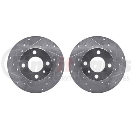 7002-31015 by DYNAMIC FRICTION COMPANY - Brake Rotors - Drilled & Slotted - Silver