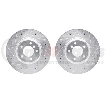 7002-31017 by DYNAMIC FRICTION COMPANY - Brake Rotors - Drilled & Slotted - Silver