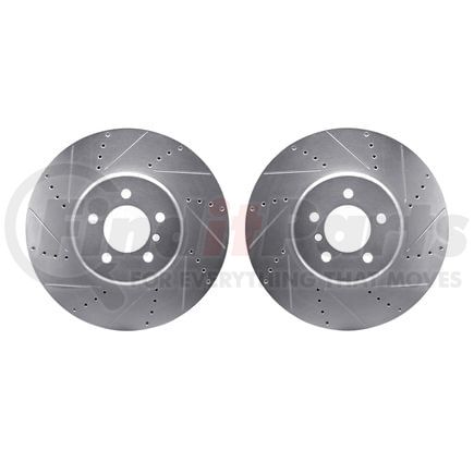 7002-31022 by DYNAMIC FRICTION COMPANY - Brake Rotors - Drilled & Slotted - Silver