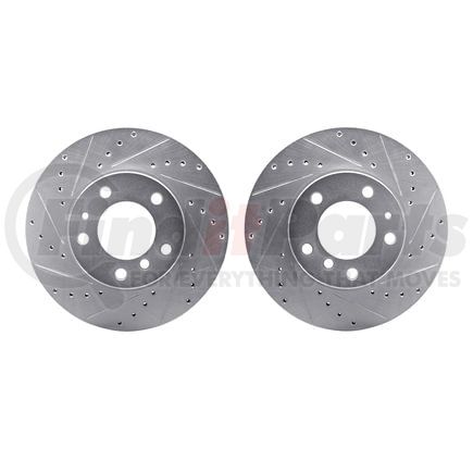 7002-31024 by DYNAMIC FRICTION COMPANY - Brake Rotors - Drilled & Slotted - Silver