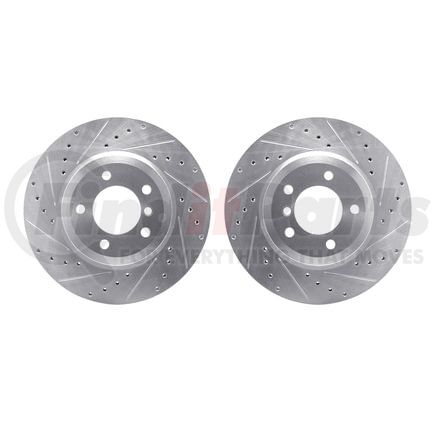 7002-31018 by DYNAMIC FRICTION COMPANY - Brake Rotors - Drilled & Slotted - Silver