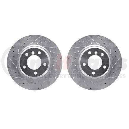 7002-31019 by DYNAMIC FRICTION COMPANY - Brake Rotors - Drilled & Slotted - Silver