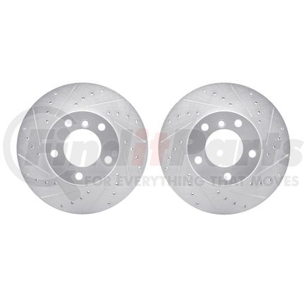 7002-31025 by DYNAMIC FRICTION COMPANY - Brake Rotors - Drilled & Slotted - Silver