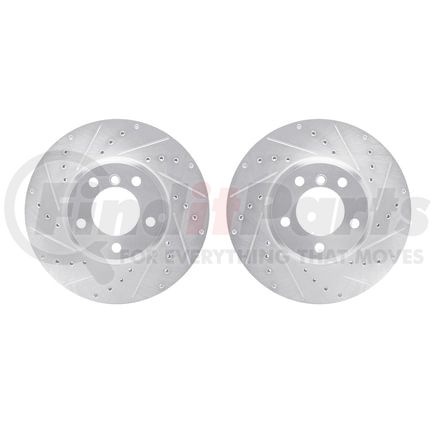 7002-31026 by DYNAMIC FRICTION COMPANY - Brake Rotors - Drilled & Slotted - Silver