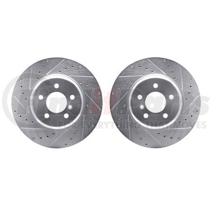 7002-31033 by DYNAMIC FRICTION COMPANY - Brake Rotors - Drilled & Slotted - Silver