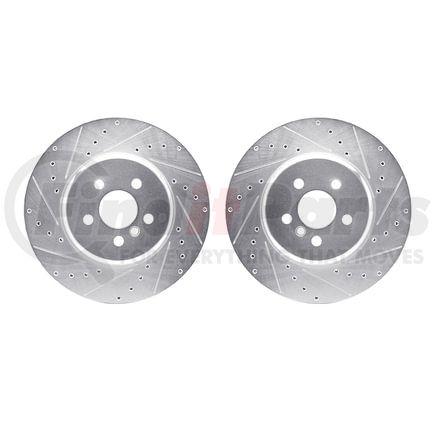 7002-31030 by DYNAMIC FRICTION COMPANY - Brake Rotors - Drilled & Slotted - Silver