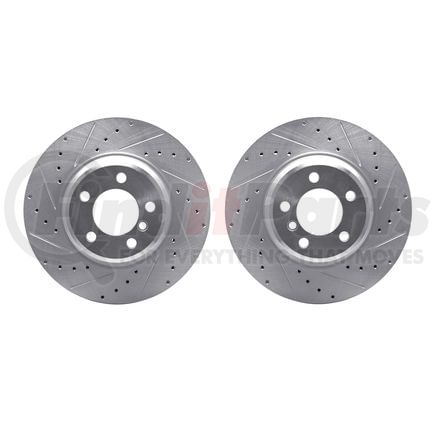 7002-31042 by DYNAMIC FRICTION COMPANY - Brake Rotors - Drilled & Slotted - Silver