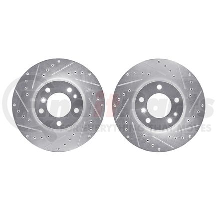 7002-31045 by DYNAMIC FRICTION COMPANY - Brake Rotors - Drilled & Slotted - Silver