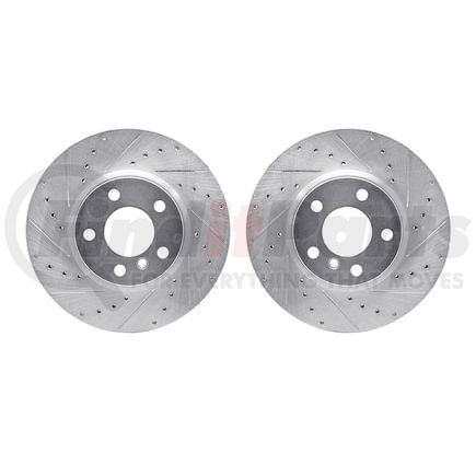 7002-31056 by DYNAMIC FRICTION COMPANY - Brake Rotors - Drilled & Slotted - Silver