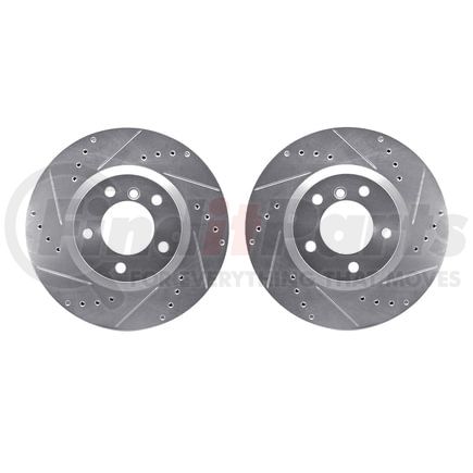 7002-31050 by DYNAMIC FRICTION COMPANY - Brake Rotors - Drilled & Slotted - Silver