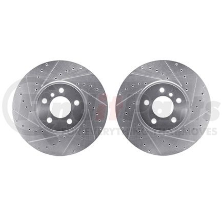 7002-31059 by DYNAMIC FRICTION COMPANY - Brake Rotors - Drilled & Slotted - Silver