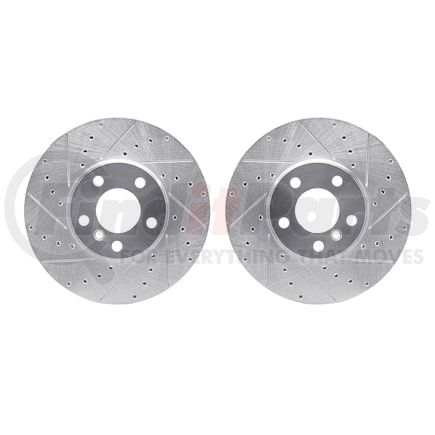 7002-31060 by DYNAMIC FRICTION COMPANY - Brake Rotors - Drilled & Slotted - Silver