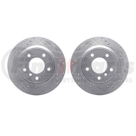 7002-31070 by DYNAMIC FRICTION COMPANY - Brake Rotors - Drilled & Slotted - Silver