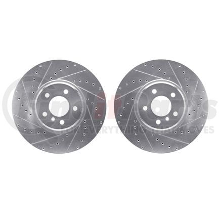 7002-31063 by DYNAMIC FRICTION COMPANY - Brake Rotors - Drilled & Slotted - Silver