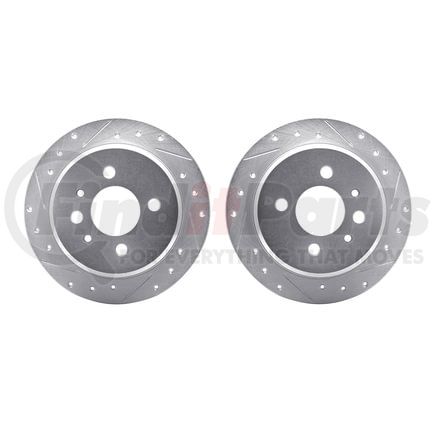 7002-31076 by DYNAMIC FRICTION COMPANY - Brake Rotors - Drilled & Slotted - Silver