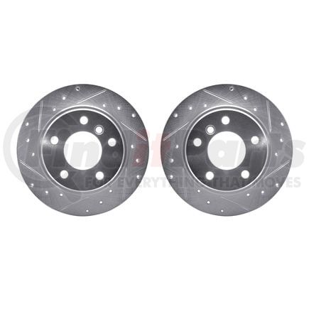 7002-31075 by DYNAMIC FRICTION COMPANY - Brake Rotors - Drilled & Slotted - Silver