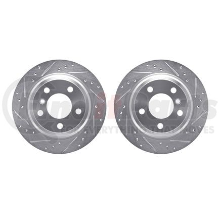 7002-31079 by DYNAMIC FRICTION COMPANY - Brake Rotors - Drilled & Slotted - Silver