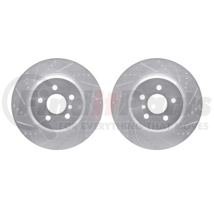 7002-31089 by DYNAMIC FRICTION COMPANY - Brake Rotors - Drilled & Slotted - Silver