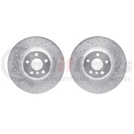 7002-31090 by DYNAMIC FRICTION COMPANY - Brake Rotors - Drilled & Slotted - Silver