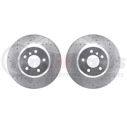 7002-31086 by DYNAMIC FRICTION COMPANY - Brake Rotors - Drilled & Slotted - Silver