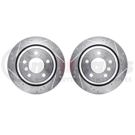 7002-31093 by DYNAMIC FRICTION COMPANY - Brake Rotors - Drilled & Slotted - Silver