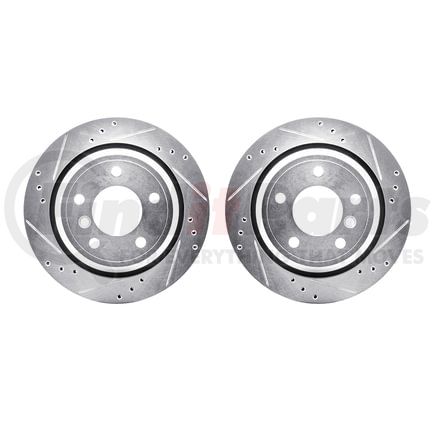 7002-31093 by DYNAMIC FRICTION COMPANY - Brake Rotors - Drilled & Slotted - Silver