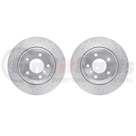 7002-31094 by DYNAMIC FRICTION COMPANY - Brake Rotors - Drilled & Slotted - Silver