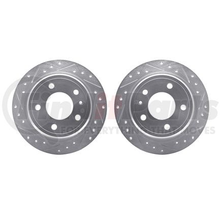 7002-31091 by DYNAMIC FRICTION COMPANY - Brake Rotors - Drilled & Slotted - Silver