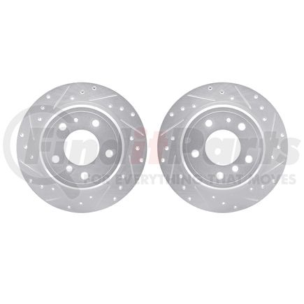 7002-31092 by DYNAMIC FRICTION COMPANY - Brake Rotors - Drilled & Slotted - Silver