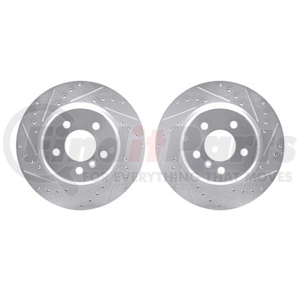 7002-31096 by DYNAMIC FRICTION COMPANY - Brake Rotors - Drilled & Slotted - Silver