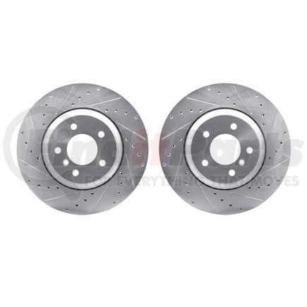 7002-31097 by DYNAMIC FRICTION COMPANY - Brake Rotors - Drilled & Slotted - Silver