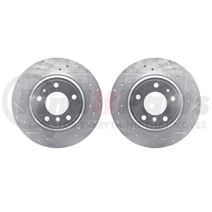 7002-31106 by DYNAMIC FRICTION COMPANY - Brake Rotors - Drilled & Slotted - Silver