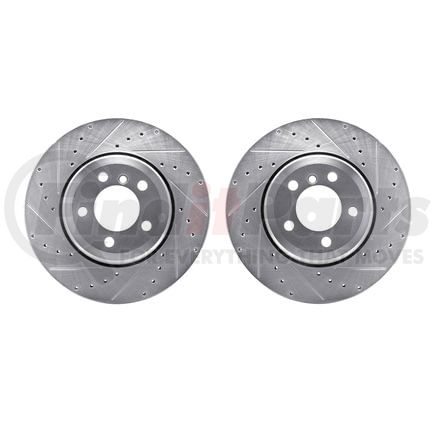 7002-31107 by DYNAMIC FRICTION COMPANY - Brake Rotors - Drilled & Slotted - Silver