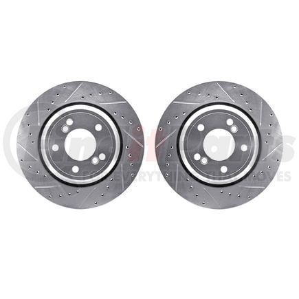 7002-31113 by DYNAMIC FRICTION COMPANY - Brake Rotors - Drilled & Slotted - Silver