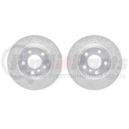 7002-31120 by DYNAMIC FRICTION COMPANY - Brake Rotors - Drilled & Slotted - Silver