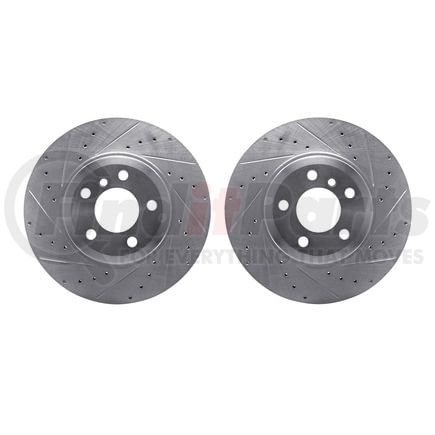 7002-31121 by DYNAMIC FRICTION COMPANY - Brake Rotors - Drilled & Slotted - Silver