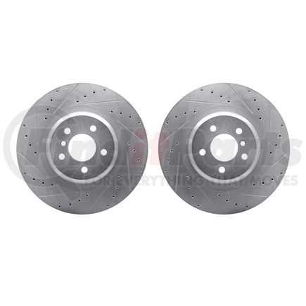 7002-31122 by DYNAMIC FRICTION COMPANY - Brake Rotors - Drilled & Slotted - Silver